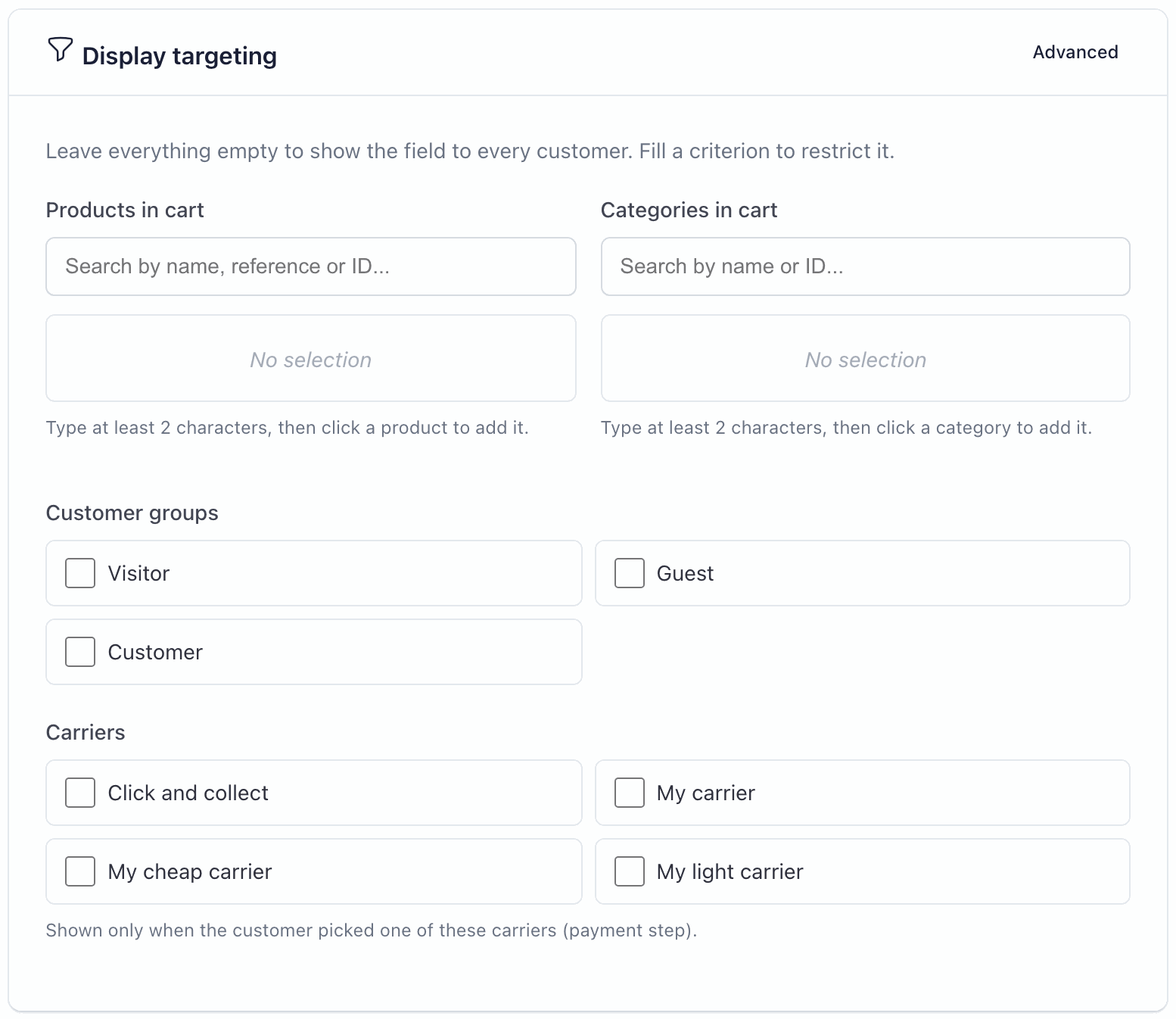 Recuadro Display targeting